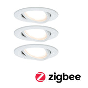 Bündel Einbauleuchte LED 3er-Set Nova, drei schwenkbare weiße Einbaustrahler mit smartem Lichtdesign