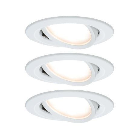 Bündel Einbauleuchte LED 3er-Set Nova: drei schwenkbare weiße LED-Einbaustrahler für smartes, energieeffizientes Licht