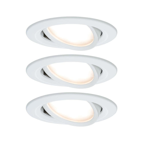 Bündel Einbauleuchte LED 3er-Set Nova: drei schwenkbare weiße LED-Einbaustrahler für smartes, energieeffizientes Licht