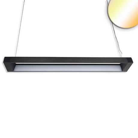 Büro LED Pendel-Schreibtischleuchte in Schwarz mit verstellbaren Lichtfarben und 3600 Lumen für den Arbeitsplatz.