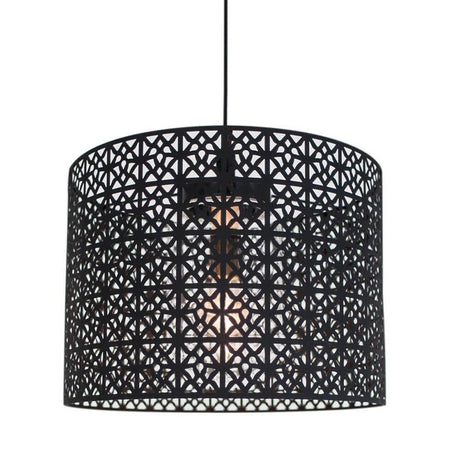 Suspension d’extérieur Maison IP44 Ø 36 cm noir sable avec un design moderne et un abat-jour décoratif.