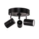 Taklampe Correct 3-lys – moderne takspot i metall i svart med justerbare hoder.