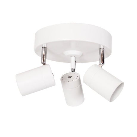Lampada da soffitto Correct a 3 luci in bianco con teste orientabili per uno stile abitativo moderno