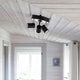 Taklampe Correct 3-lys, moderne takspot i metall for gang eller soverom.