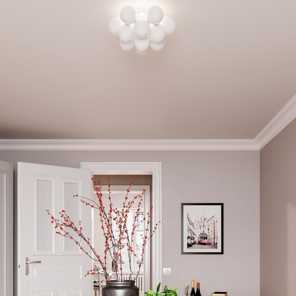 Stilvolle Deckenlampe Gross Ø 30cm in Weiß, perfekt für moderne Räume und attraktive Raumgestaltung.