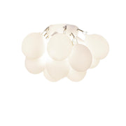 Lampada da soffitto Gross Ø 30 cm bianca con 12 delicati paralumi per un'illuminazione d'ambiente elegante