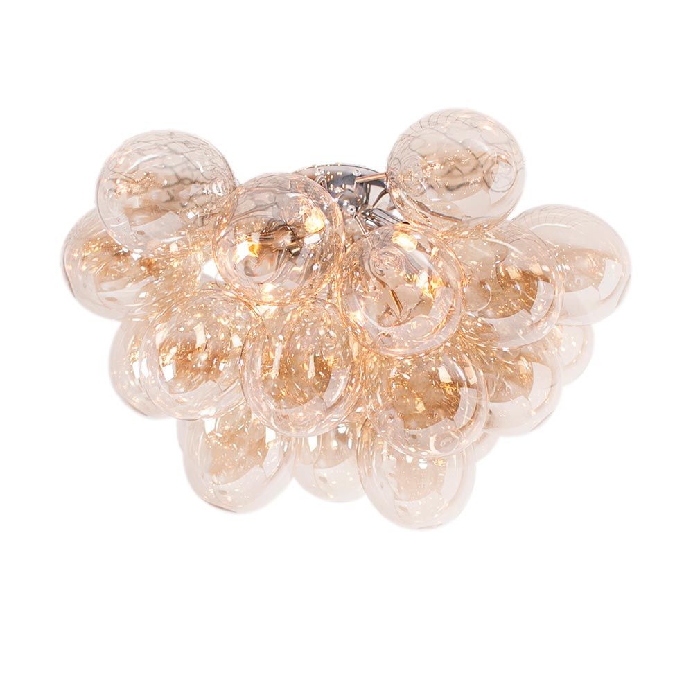 Elegante Deckenlampe Gross mit 24 Glasperlen, Durchmesser 50 cm, ideal für Wohnzimmer oder Diele.