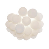 Deckenlampe Gross mit 24 weißen Glasperlen, Ø 50cm, eleganter Blickfang für Wohnzimmer und Diele.