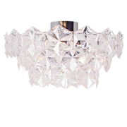 Monarque loftslampe Ø 50 cm krom, klar med glitrende krystaldesign og moderne accenter.