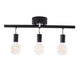 Row takspotlight 3-lys med justerbare spots og moderne, svart design.