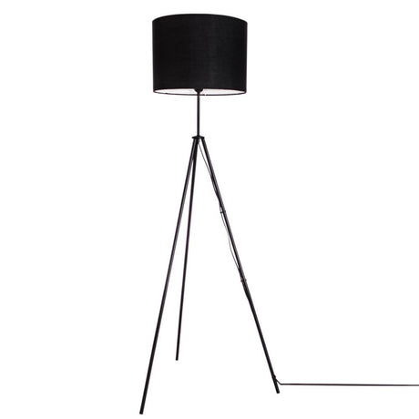 Rina tripod floor lamp 145 cm with a black lampshade and elegant design.
