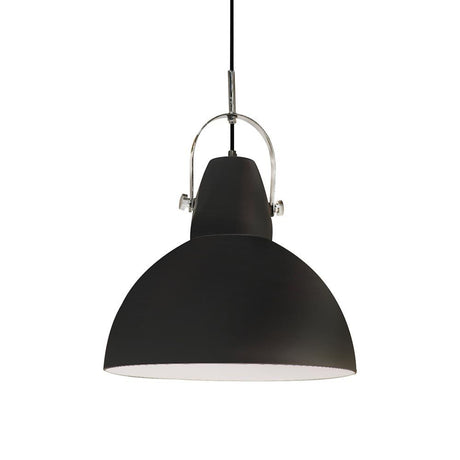 Suspension Hoop Ø 38 cm en noir, idéale pour l’éclairage de cuisine au-dessus de la table.