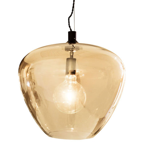Suspension Bellissimo Grande Ø 40 cm Amber au design élégant et transparent avec une lumière chaude.