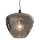 Pendellampe Bellissimo Grande Ø 40 cm røyk med elegant glassdesign og svart tekstilkabel.