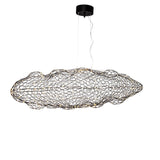 Moderne Hayden LED Hängelampe 76cm in Schwarz-Matt, handgefertigt und dimmbar, einzigartiges Design