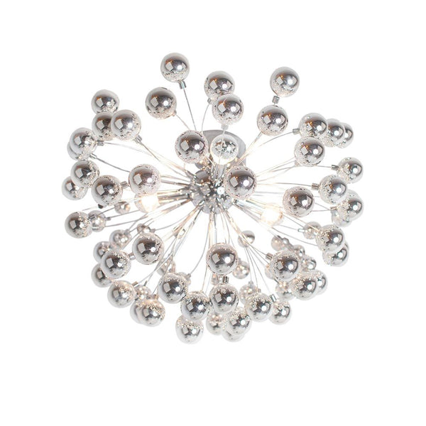 LED Lampada da soffitto Carroll Ø 58 cm cromata con sfere in acrilico cromato e luce dimmerabile.