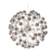 LED-hengelampe Carroll Ø 58 cm krom med forkrommede akrylkuler for effektfull belysning.