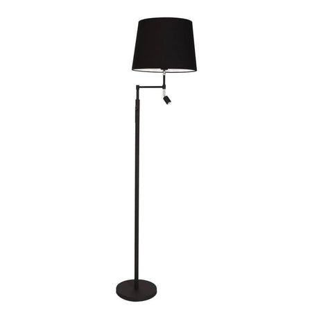 Orlando floor lamp 138 cm with LED reading arm in a black design, ideal for reading and atmospheric lighting.