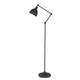 Golvlampe Bazar med bevegelig arm i sandfarge svart - elegant golvlampe i svart, ideell til lesing.
