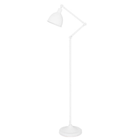 Floor lamp Bazar adjustable sand white shade with movable metal shade and bright light for reading.