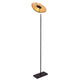 Schwarze Stehleuchte Captain mit goldenem Lampenschirm, ideal für indirektes und direktes Licht.