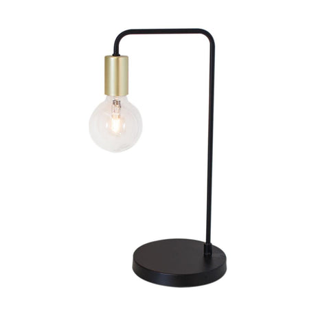 Table lamp Fondi 45cm black, brass with black metal base and matte brass lamp holder.