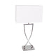 Bordlampe Omega 52 cm i krom/hvitt med elegant form og 52 cm høyde.