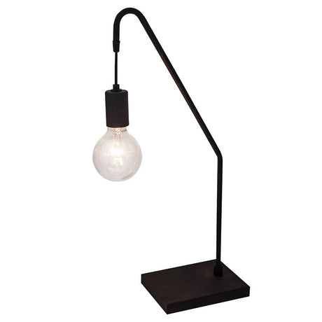 Table lamp Rod 60cm sand black, elegant table lamp made of black metal with transparent bulb.