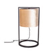 Bordlampe Vieste 45 cm med fløyelsskjerm, matt svart metallramme og beige fløyelsskjerm.