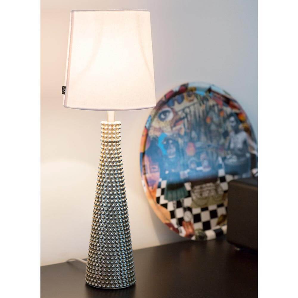 Lofty Slim bordslampa med vit tygskärm