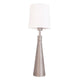 Bordlampa Lofty Slim med tygskärm vit från By Rydens, modern med silverfot och vit lampskärm.