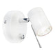 Wandspot Correct - verstellbare Wandleuchte aus Metall mit Dimmer-Rad und schwenkbarem Lampenkopf.