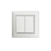Casambi Easyfit wireless and battery-free 2-gang wall switch White, surface-mounted switch for intelligent control.