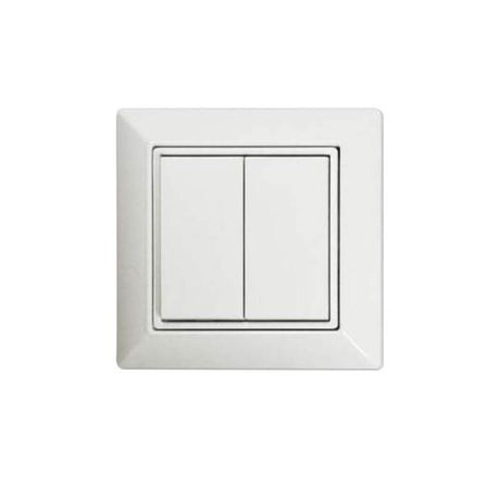 Casambi Easyfit draht- & batterieloser Wandschalter 2-fach Weiß, Aufputzschalter für intelligente Steuerung.