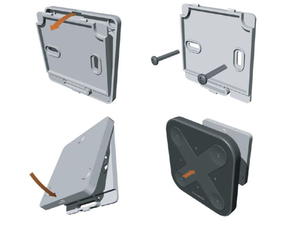 Casambi Xpress trådløs vægafbryder med en magnetisk holder sort
