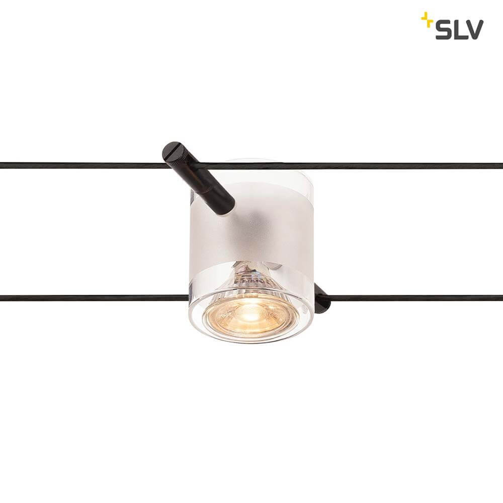 Comet Seilleuchte für Tenseo 12V-Seilsystem Schwarz - Strahler aus Stahl und Glas, GU5,3 Sockel, kompatibel mit Halogen und LED.
