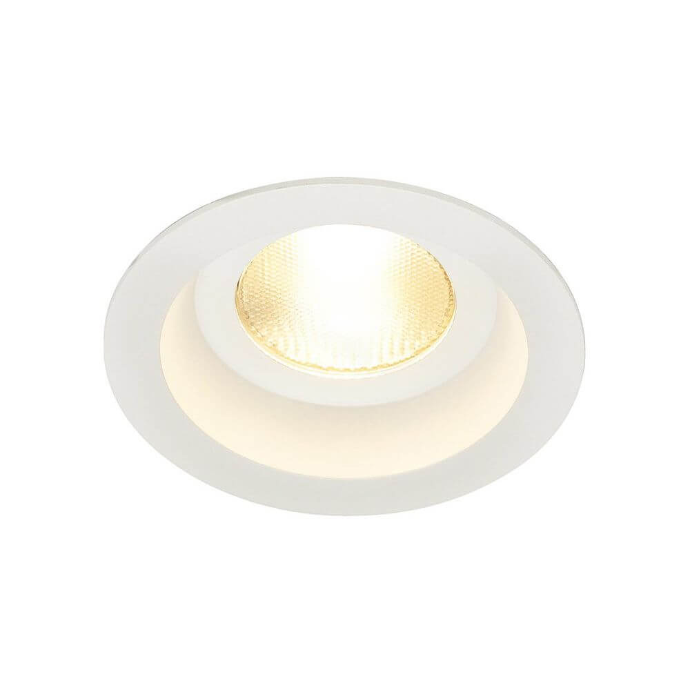 Contone LED Downlight Weiß rund Warmweiß IP44 - elegante Deckeneinbauleuchte mit dimmbarem Warmweiß.