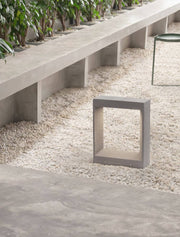 Cairo LED Außensockelleuchte 3000K Grau IP65 moderne Außenleuchte aus Beton und Glas für Gartenwege