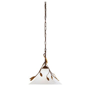Suspension Campana Ø 30 cm rouille antique, couleur or avec un élégant design de feuilles et un motif de suspension classique.
