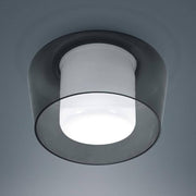 Canio glasloftslampe Ø 26cm røget glas med hvidt mat opalglas og moderne grå farve.