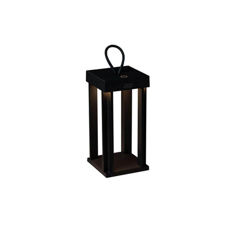 Cannes Outdoor USB-Laterne IP54 in Schwarz, 42cm hoch, dimmbar, ideal für den Außenbereich.