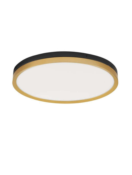 Cantria LED plafonnier 3000K noir, or de Nova Luce - élégante plafonnier avec bordure dorée
