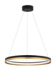 Cantria LED Pendelleuchte Ø 60cm 3000K Schwarz, Gold schwebt elegant unter der Decke.