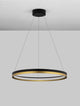 Cantria LED Pendelleuchte Ø 60cm 3000K Schwarz, Gold im modernen Design mit warmweißem Licht.