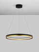 Cantria LED Pendelleuchte Ø 60cm 3000K Schwarz, Gold - elegante Deckenleuchte mit slim LED-Ring.