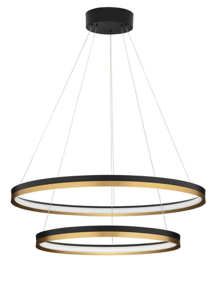 Cantria Lampa wisząca LED 2 źródła światła Ø 80cm 3000K czarny, złoty