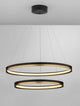 Cantria LED Pendelleuchte 2-flammig Ø 80cm 3000K Schwarz, Gold über einem modernen Hintergrund