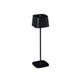 Schwarze Capri USB-Tischleuchte mit dimmbarem Licht und wechselbarer Lichtwärme.