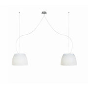 Suspension Casablanca Mara à 2 lampes avec deux beaux abat-jours au design moderne.