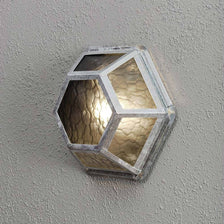 Applique et plafonnier d'extérieur Castor en acrylique fumé, monté sur un mur
